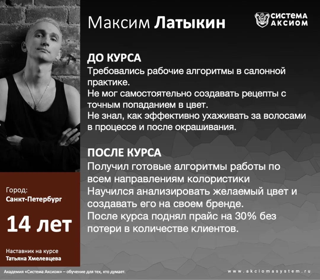 Кейс выпускника Система Аксиом